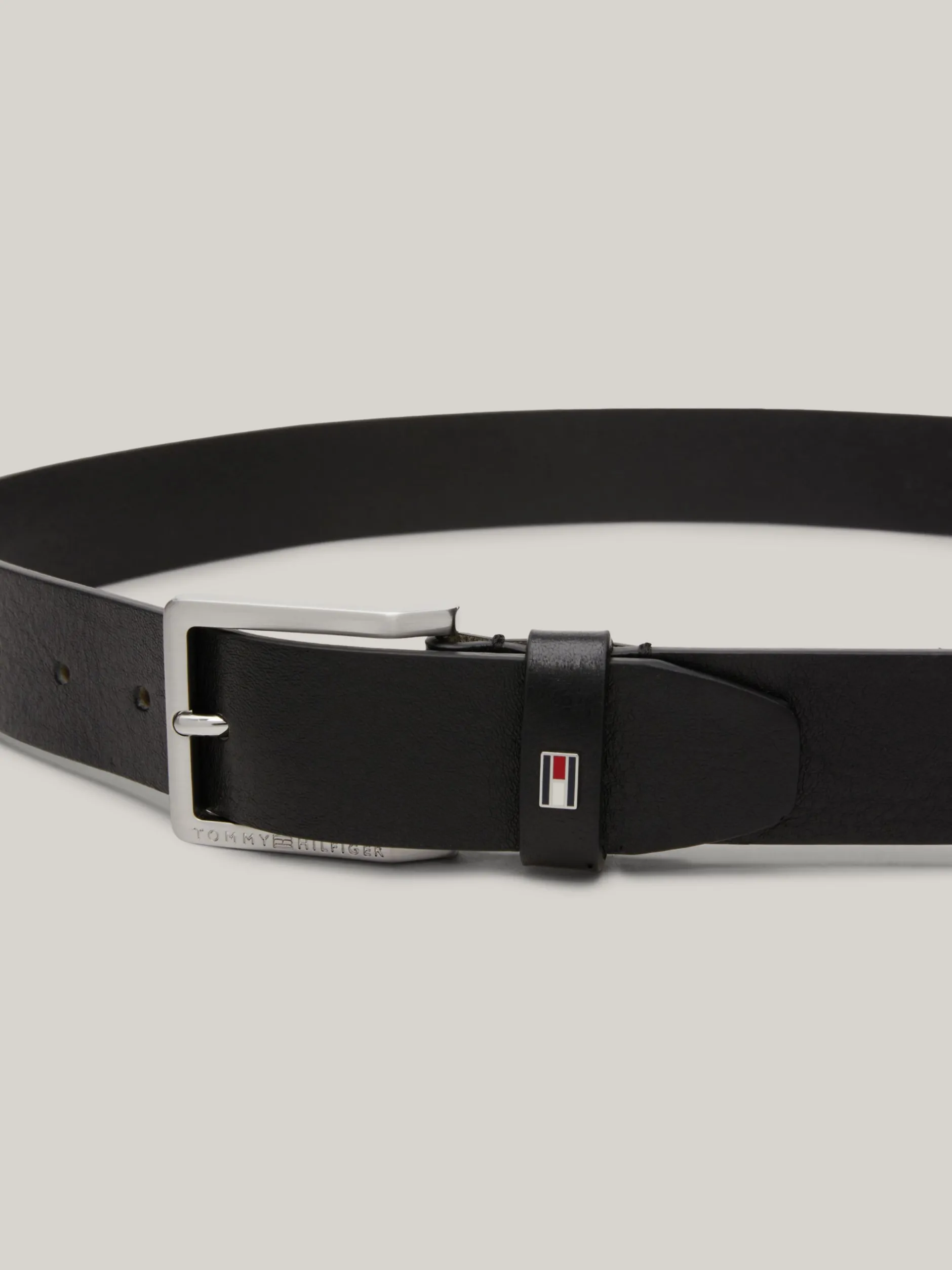 Paski*Tommy Hilfiger Skórzany Pasek Z Flagą Oliver BLACK
