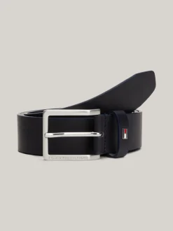 Paski*Tommy Hilfiger Skórzany Pasek Z Flagą Oliver SPACE BLUE