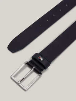 Paski*Tommy Hilfiger Skórzany Pasek Z Flagą Oliver SPACE BLUE