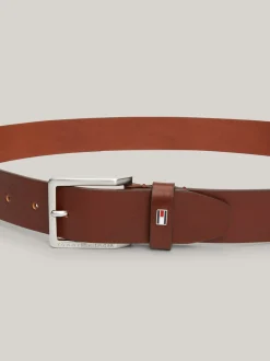 Paski*Tommy Hilfiger Skórzany Pasek Z Flagą Oliver WINTER COGNAC