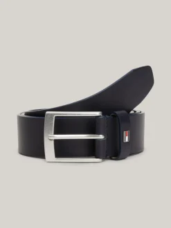 Paski*Tommy Hilfiger Skórzany Pasek Z Kwadratową Sprzączką SPACE BLUE