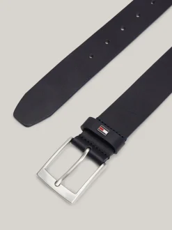 Paski*Tommy Hilfiger Skórzany Pasek Z Kwadratową Sprzączką SPACE BLUE