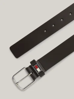 Paski*Tommy Hilfiger Skórzany Pasek Z Logo DARK BROWN