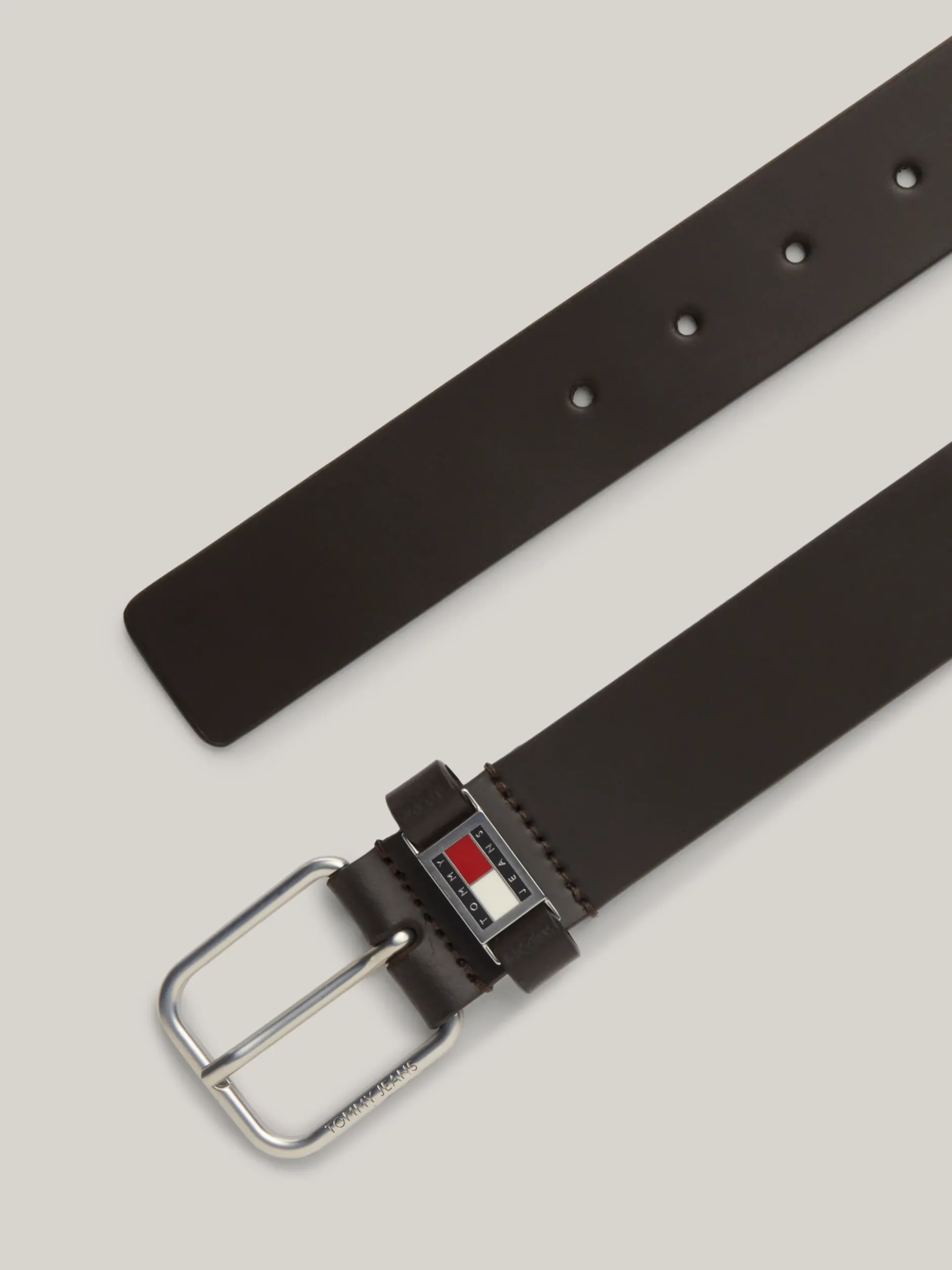 Paski*Tommy Hilfiger Skórzany Pasek Z Logo DARK BROWN