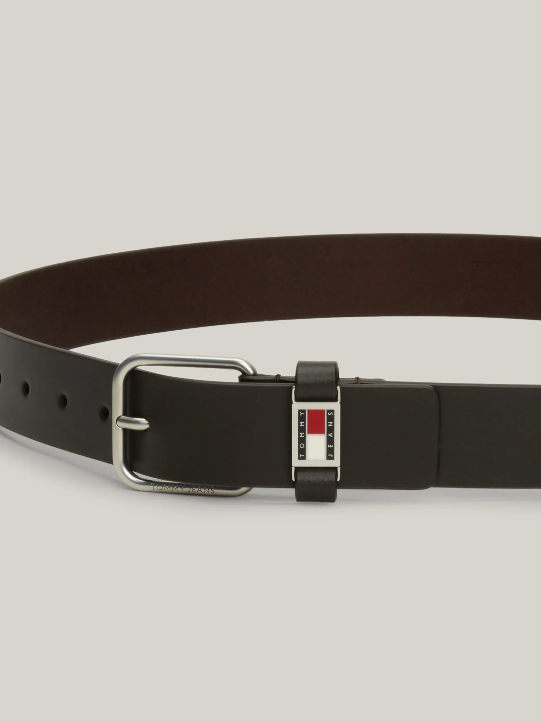 Paski*Tommy Hilfiger Skórzany Pasek Z Logo DARK BROWN