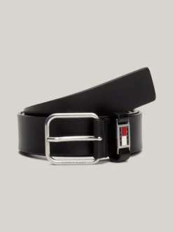 Paski*Tommy Hilfiger Skórzany Pasek Z Logo BLACK
