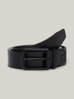 Paski*Tommy Hilfiger Skórzany Pasek Z Logo Hilfiger Monotype BLACK