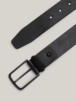 Paski*Tommy Hilfiger Skórzany Pasek Z Logo Hilfiger Monotype BLACK