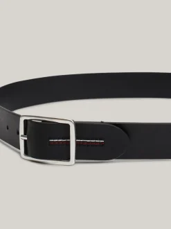 Paski*Tommy Hilfiger Skórzany Pasek Z Logo Hilfiger Monotype BLACK