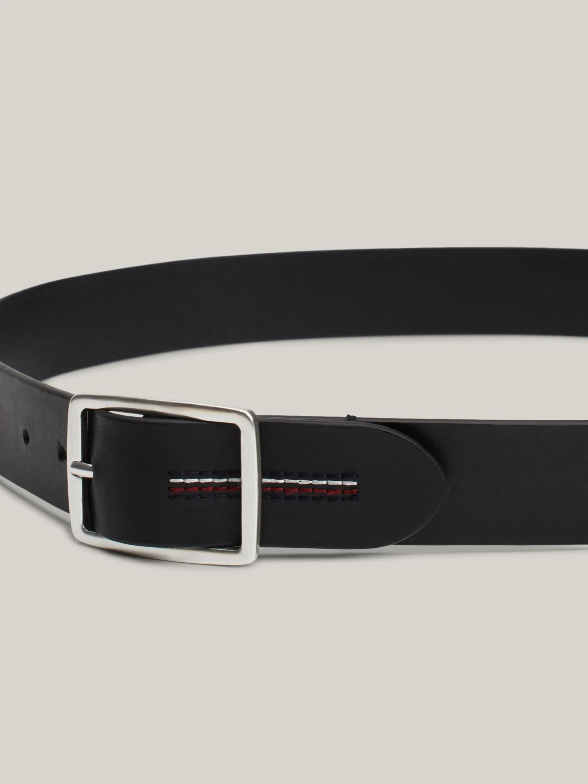 Paski*Tommy Hilfiger Skórzany Pasek Z Logo Hilfiger Monotype BLACK