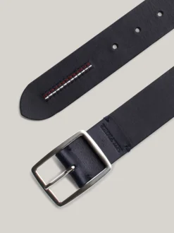 Paski*Tommy Hilfiger Skórzany Pasek Z Logo Hilfiger Monotype SPACE BLUE
