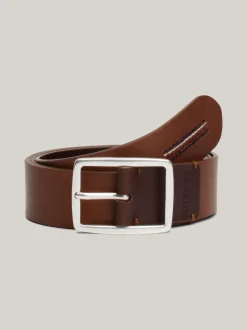 Paski*Tommy Hilfiger Skórzany Pasek Z Logo Hilfiger Monotype TAN