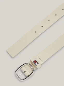 Paski*Tommy Hilfiger Skórzany Pasek Z Owalną Sprzączką NEWSPRINT
