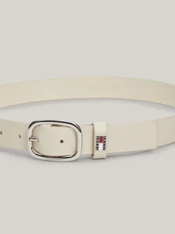 Paski*Tommy Hilfiger Skórzany Pasek Z Owalną Sprzączką NEWSPRINT