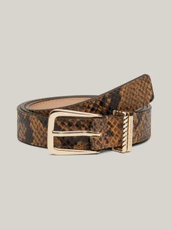 Paski*Tommy Hilfiger Skórzany Pasek Z Wężowym Wzorem PYTHON EMBOSS