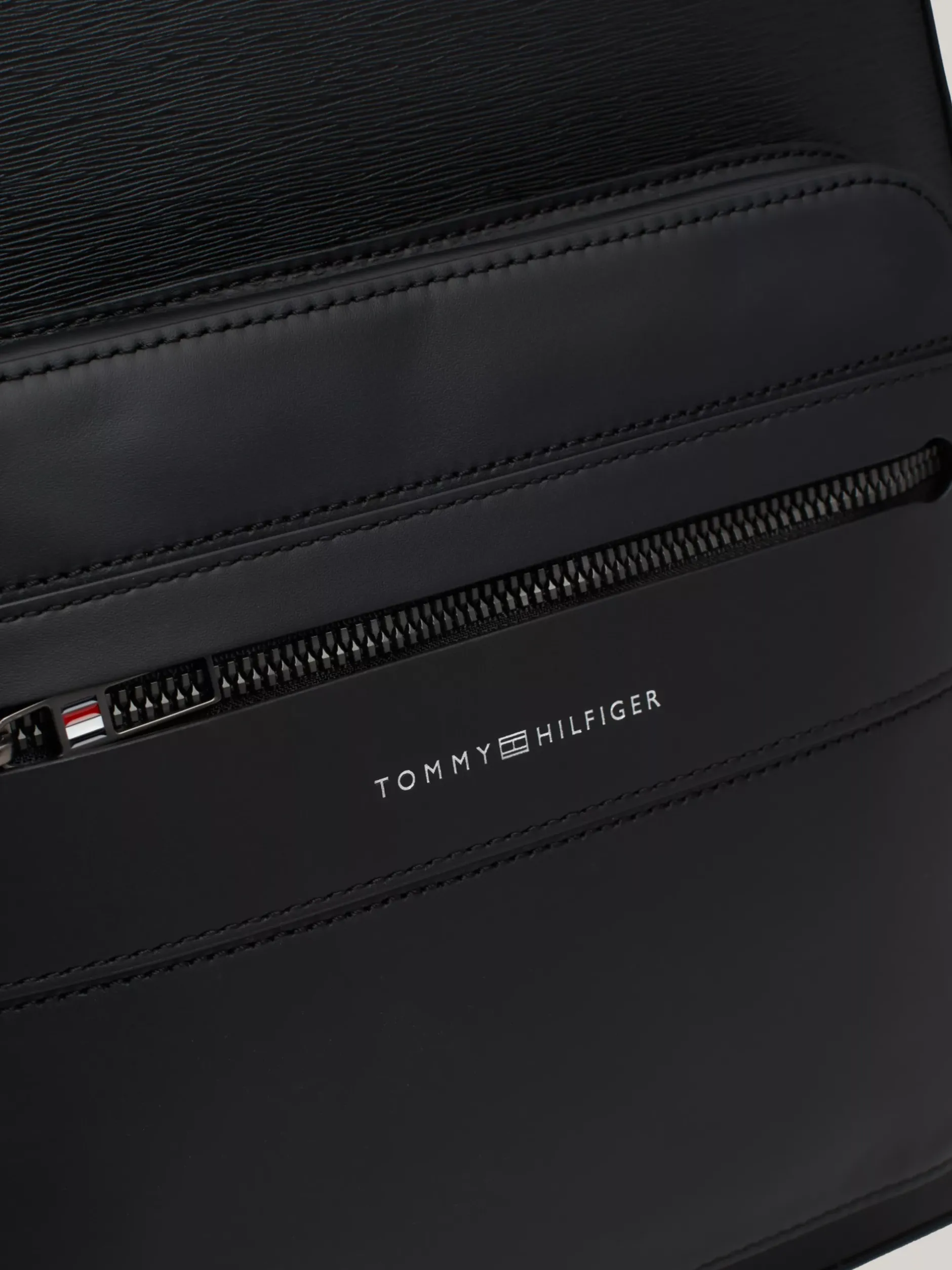 Plecaki*Tommy Hilfiger Skórzany Plecak Premium Business BLACK