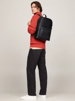 Plecaki*Tommy Hilfiger Skórzany Plecak Premium Business BLACK