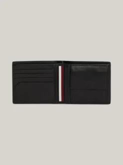 Portfele & Breloczki Do Kluczy*Tommy Hilfiger Skórzany Portfel Casual Na Karty I Bilon BLACK