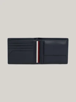 Portfele & Breloczki Do Kluczy*Tommy Hilfiger Skórzany Portfel Casual Na Karty I Bilon SPACE BLUE