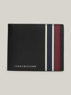 Portfele & Breloczki Do Kluczy*Tommy Hilfiger Skórzany Portfel Corporate Na Karty I Bilon BLACK