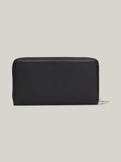 Portfele & Breloczki Do Kluczy*Tommy Hilfiger Skórzany Portfel Premium Z Zapięciem Na Zamek BLACK