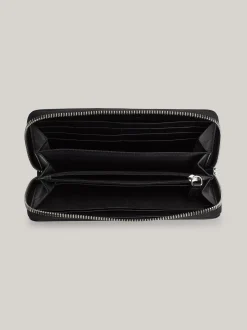 Portfele & Breloczki Do Kluczy*Tommy Hilfiger Skórzany Portfel Premium Z Zapięciem Na Zamek BLACK