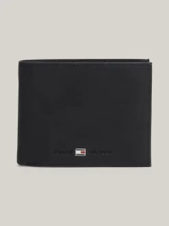 Portfele & Breloczki Do Kluczy*Tommy Hilfiger Skórzany Portfel Z Klapką BLACK