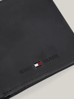 Portfele & Breloczki Do Kluczy*Tommy Hilfiger Skórzany Portfel Z Klapką BLACK