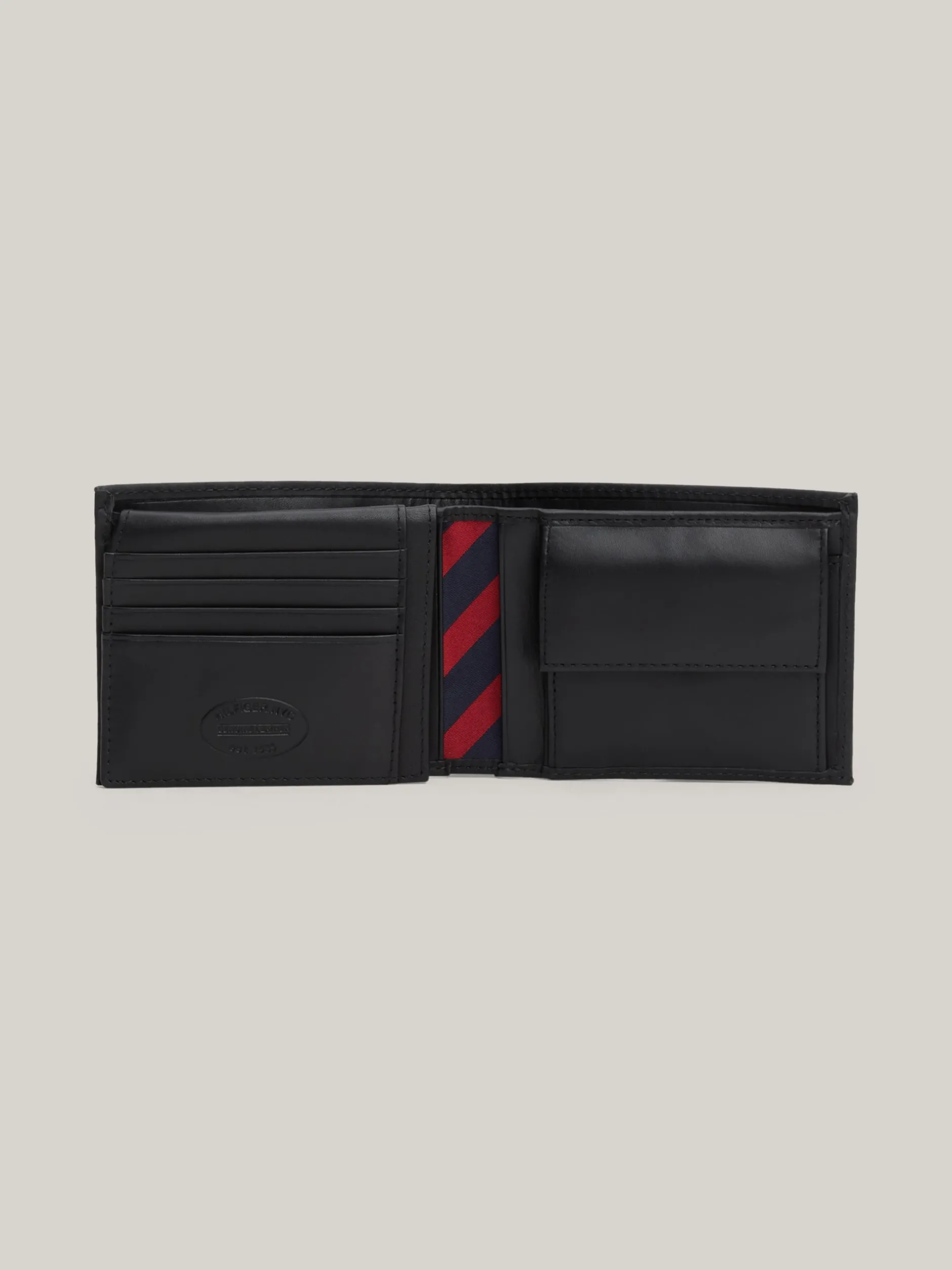Portfele & Breloczki Do Kluczy*Tommy Hilfiger Skórzany Portfel Z Klapką BLACK