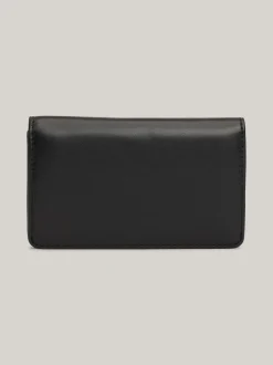 Portfele & Breloczki Do Kluczy*Tommy Hilfiger Skórzany Portfel Z Klapką I Metalowym Logo BLACK