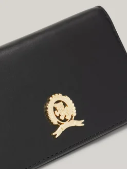 Portfele & Breloczki Do Kluczy*Tommy Hilfiger Skórzany Portfel Z Klapką I Metalowym Logo BLACK