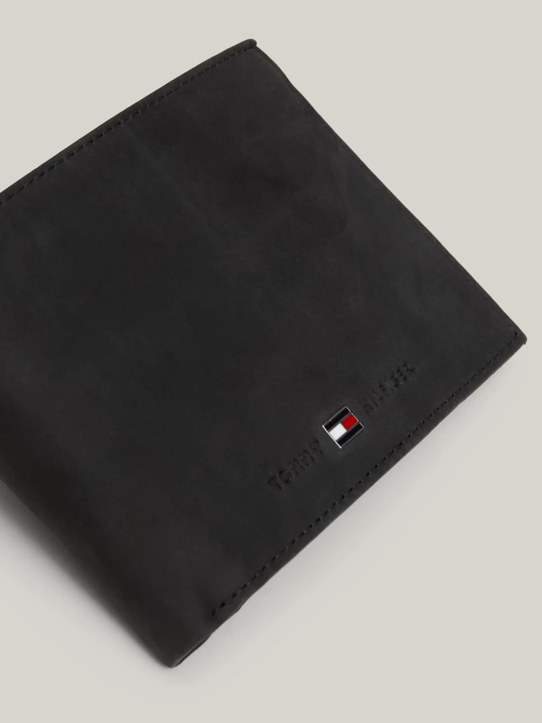 Portfele & Breloczki Do Kluczy*Tommy Hilfiger Skórzany Składany Portfel BLACK