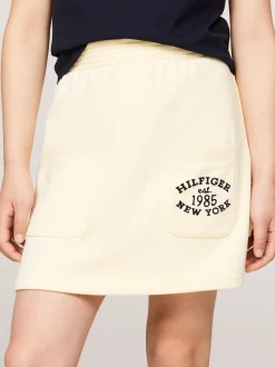 Spodnie, Szorty I Spódnice*Tommy Hilfiger Spódnica Dresowa Mini Z Logo Hilfiger LEMON ZEST