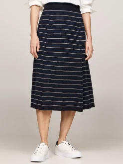 Spódnice*Tommy Hilfiger Spódnica Midi W Kształcie Litery A DESERT SKY / BUE STRIPE