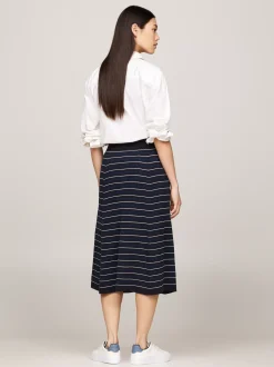 Spódnice*Tommy Hilfiger Spódnica Midi W Kształcie Litery A DESERT SKY / BUE STRIPE