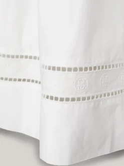 Spódnice*Tommy Hilfiger Spódnica Midi Z Haftem Angielskim I Monogramem TH TH OPTIC WHITE