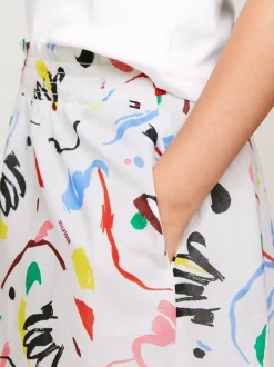 Spodnie, Szorty I Spódnice*Tommy Hilfiger Spódnica Midi Z Paskiem Typu Paperbag MULTI COLOR PRINT ALLOVER