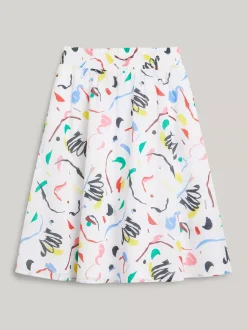 Spodnie, Szorty I Spódnice*Tommy Hilfiger Spódnica Midi Z Paskiem Typu Paperbag MULTI COLOR PRINT ALLOVER