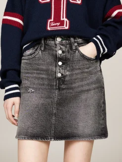 Spódnice*Tommy Hilfiger Spódnica Mini O Kroju Mom Fit DENIM BLACK