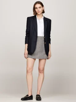 Spódnice*Tommy Hilfiger Spódnica Mini W Kratę Z Mieszanki Wełny GREY BROWN CHECK