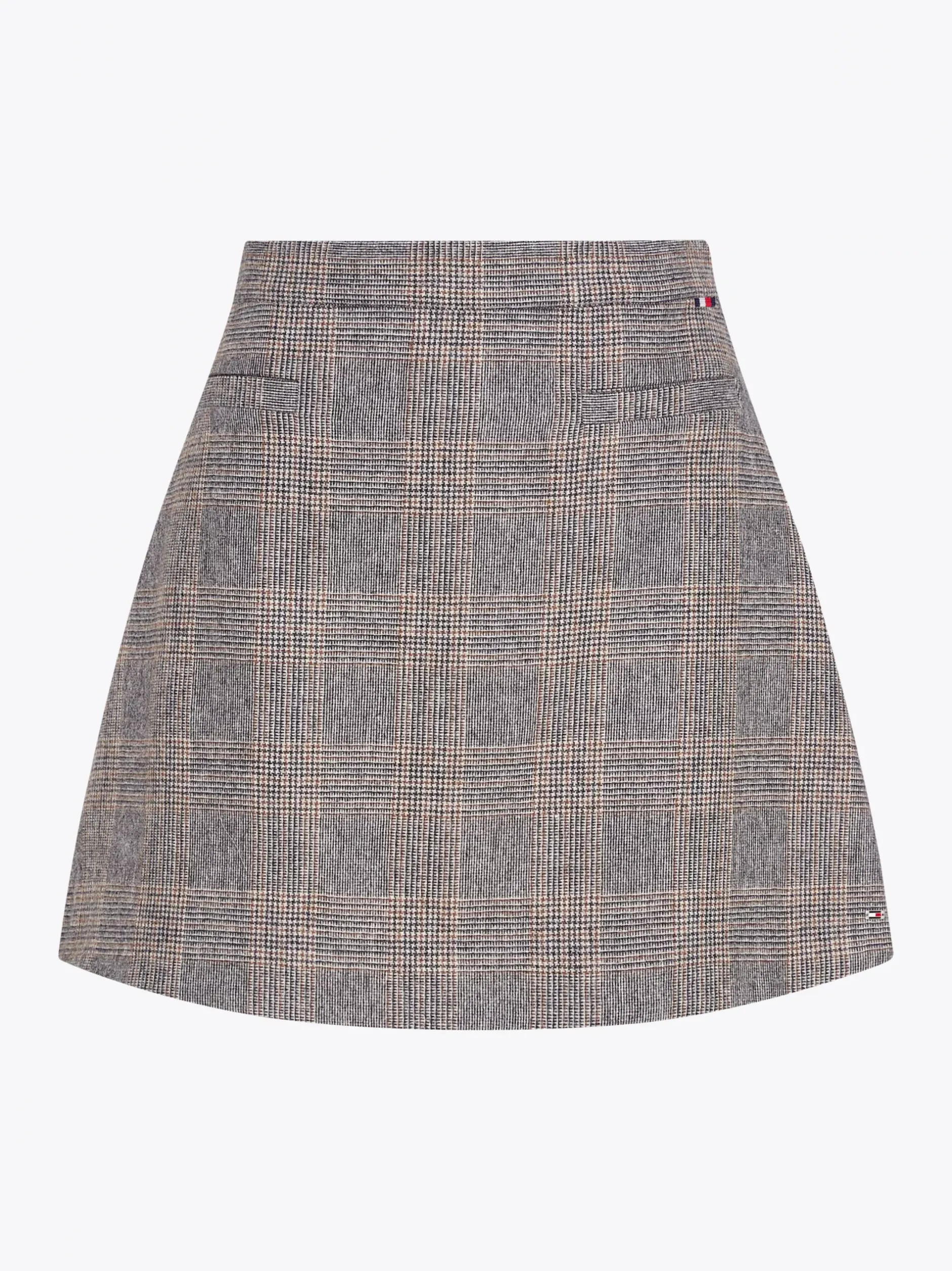 Spódnice*Tommy Hilfiger Spódnica Mini W Kratę Z Mieszanki Wełny GREY BROWN CHECK