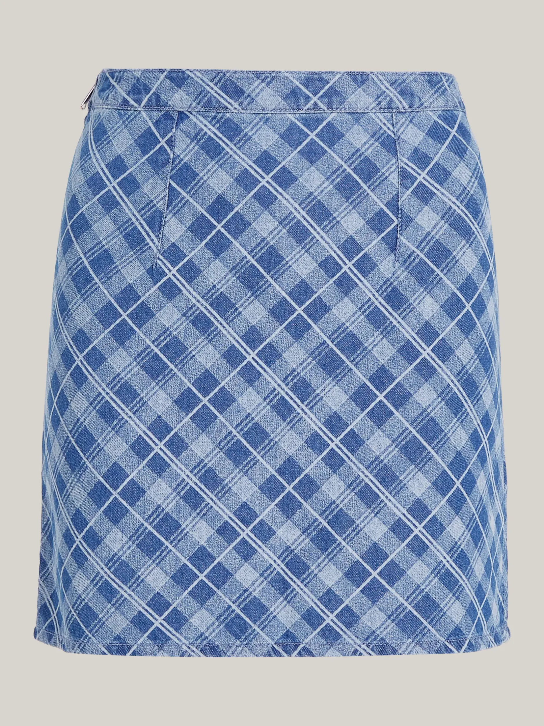 Spódnice*Tommy Hilfiger Spódnica Mini W Szkocką Kratę GRID CHECK CHAMBRAY