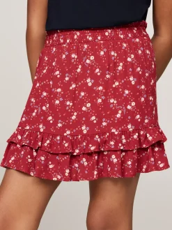 Spodnie, Szorty I Spódnice*Tommy Hilfiger Spódnica Mini Z Motywem Kwiatów DARK MAGMA ALLOVER FLOWER