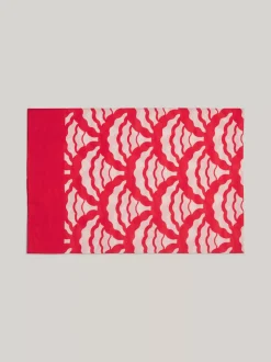 Stroje Kąpielowe*Tommy Hilfiger Spódnica Pareo Midi Z Muszelkowym Nadrukiem OVERSIZED GEO WAVE PRIMARY RED