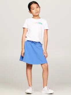 Spodnie, Szorty I Spódnice*Tommy Hilfiger Spódnica Z Logo Hilfiger Wykonanym Czcionką Monotypową BLUE SPELL