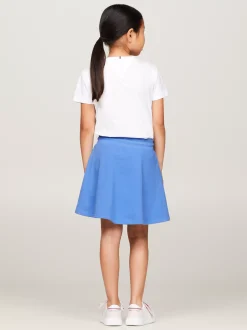 Spodnie, Szorty I Spódnice*Tommy Hilfiger Spódnica Z Logo Hilfiger Wykonanym Czcionką Monotypową BLUE SPELL