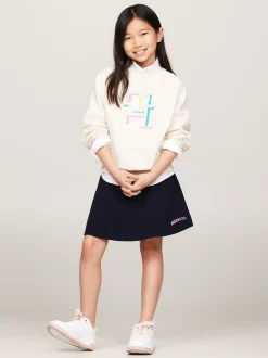 Spodnie, Szorty I Spódnice*Tommy Hilfiger Spódnica Z Logo Hilfiger Wykonanym Czcionką Monotypową DESERT SKY