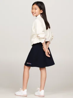 Spodnie, Szorty I Spódnice*Tommy Hilfiger Spódnica Z Logo Hilfiger Wykonanym Czcionką Monotypową DESERT SKY