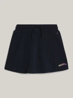Spodnie, Szorty I Spódnice*Tommy Hilfiger Spódnica Z Logo Hilfiger Wykonanym Czcionką Monotypową DESERT SKY