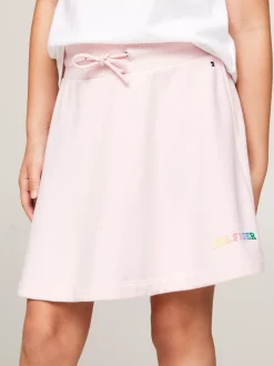 Spodnie, Szorty I Spódnice*Tommy Hilfiger Spódnica Z Logo Hilfiger Wykonanym Czcionką Monotypową WHIMSY PINK
